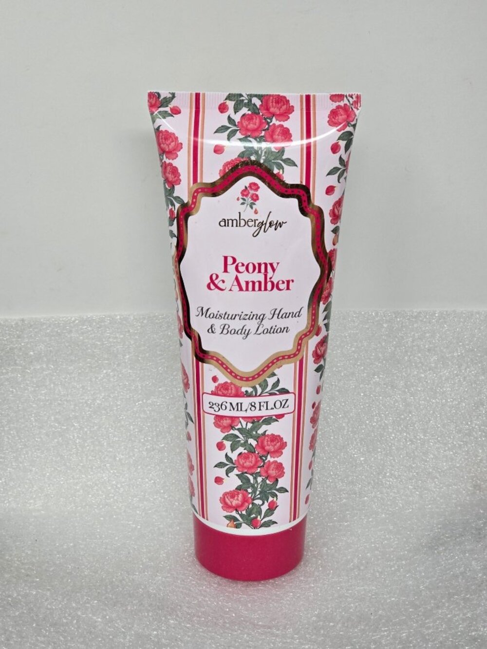 Amber Glow Peony & Amber Moisturizing Hand & Body Lotion 8 Oz Hydrating Formula